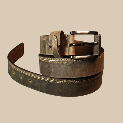 Contrast Stitch Leather Belt