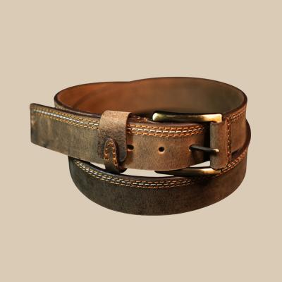 Contrast Stitch Leather Belt