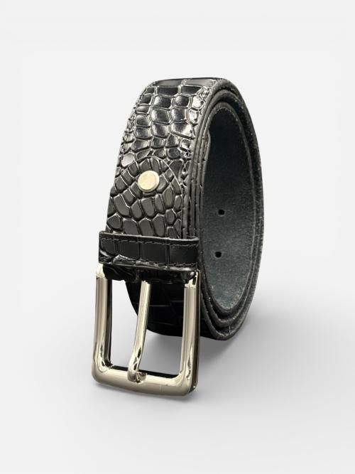 Crocodile Pattern Leather Belt
