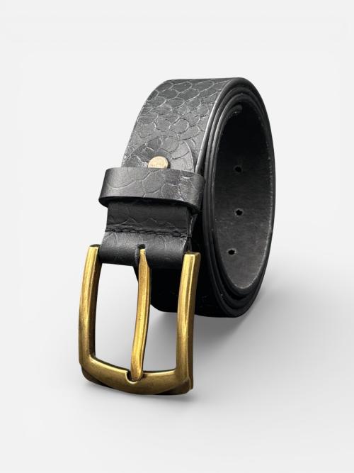 Mens Embossed Cowhide Leather Belt