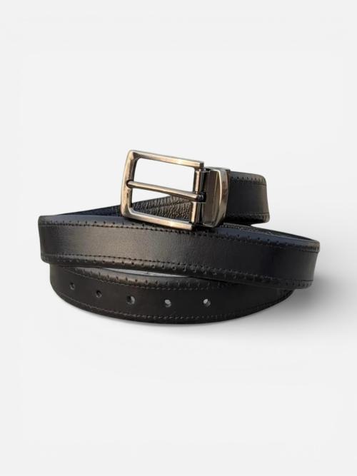 Reversible Black Leather Belt